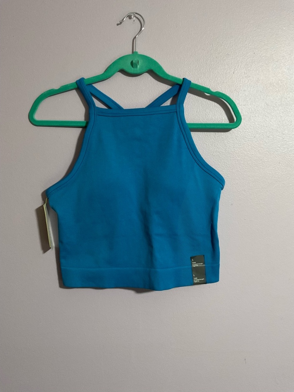 ALL IN MOTION  BLUE Ribbed Cropped Tank Top